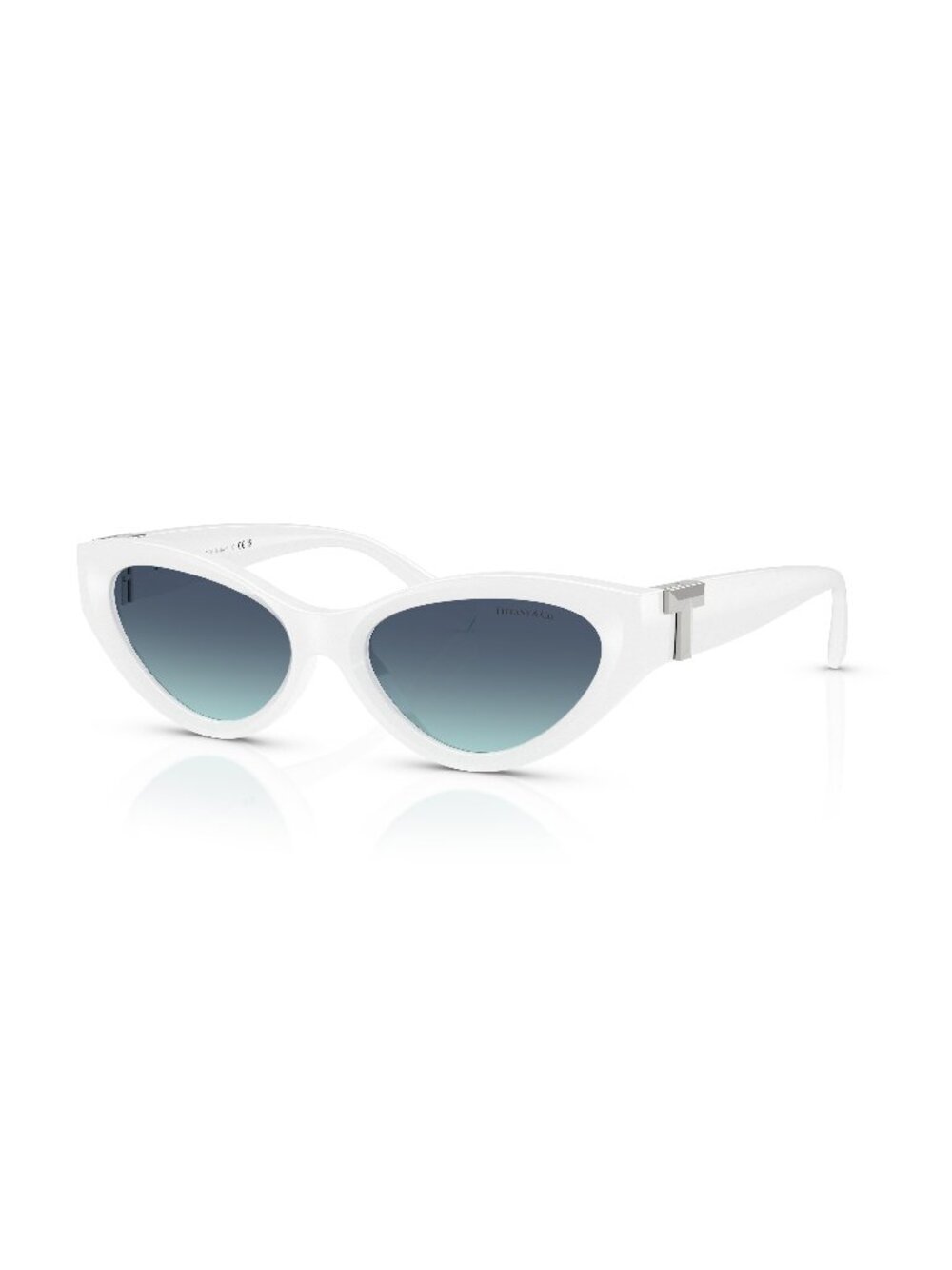 New Tiffany Women's Sunglasses White Round Blue Lens Injected Frame TF4225U 54